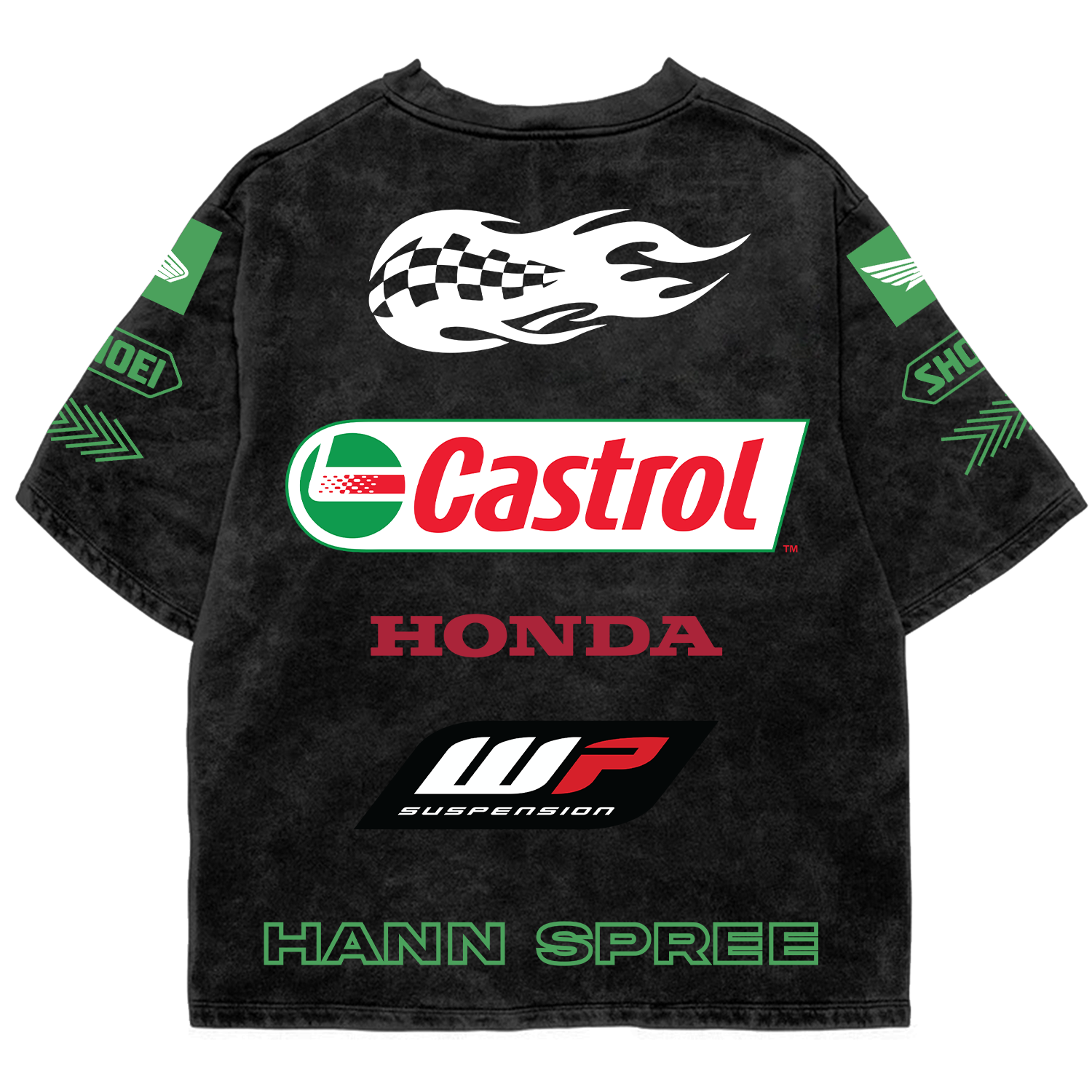 Honda Acid Wash Oversized Tee