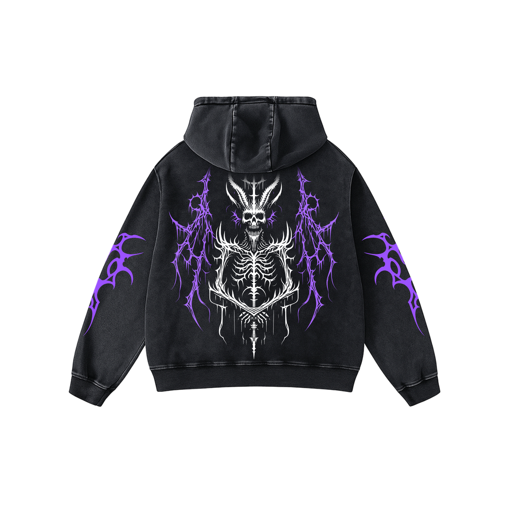 Sinister Wing Acid Wash Hoodie