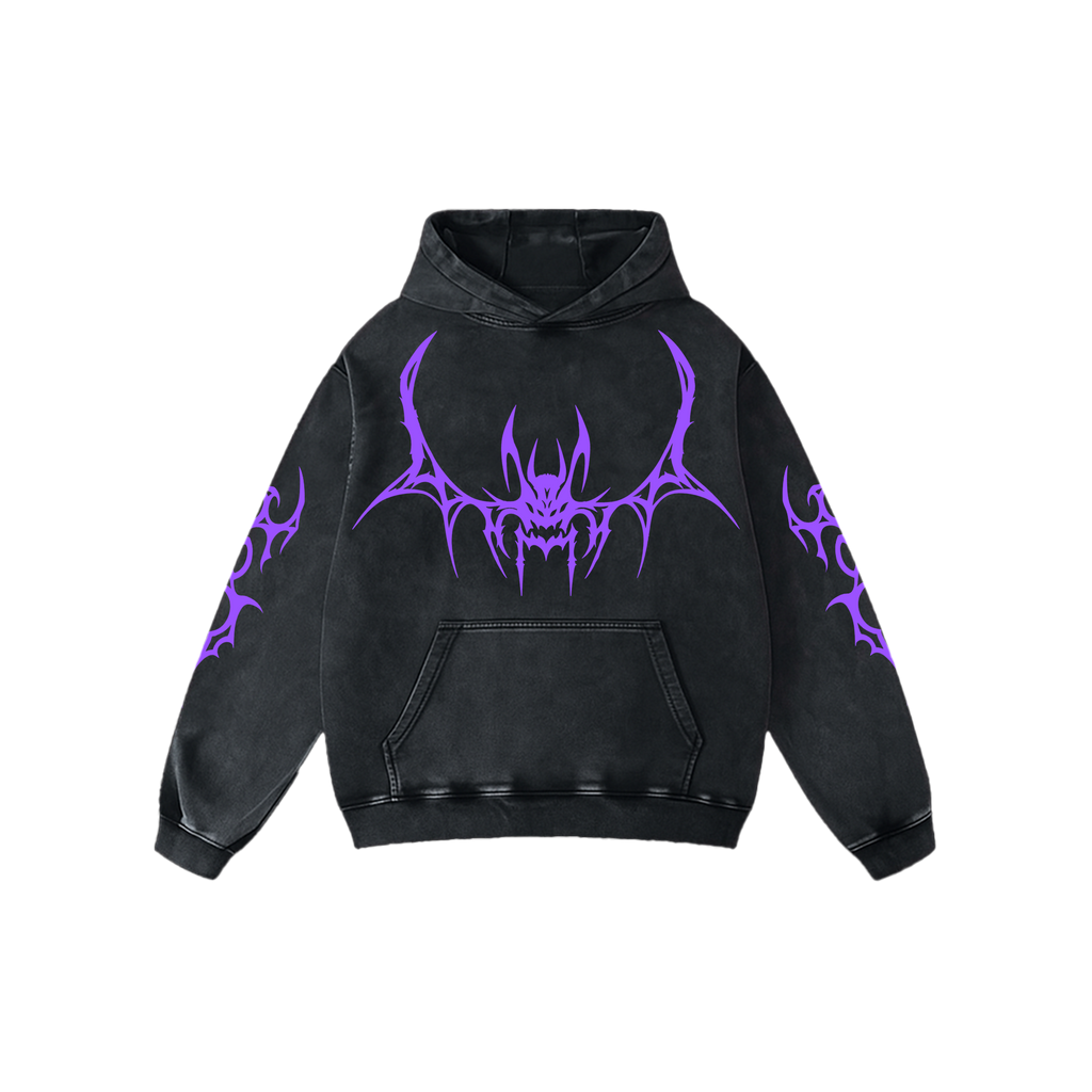 Sinister Wing Acid Wash Hoodie