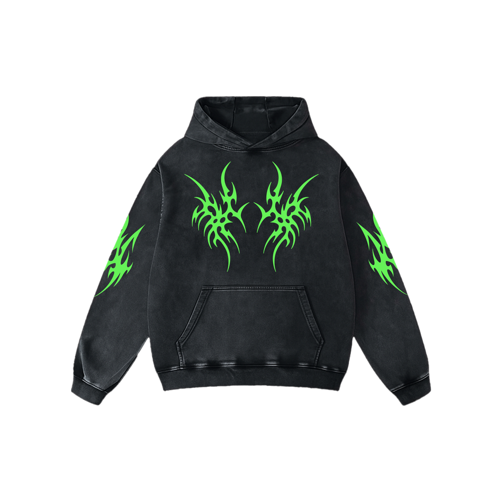 Neon Sting Acid Wash Hoodie